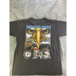 Vintage Y2K Harley Davidson Motorcycle BALD EAGLE Motor Head BIKER T Shirt L